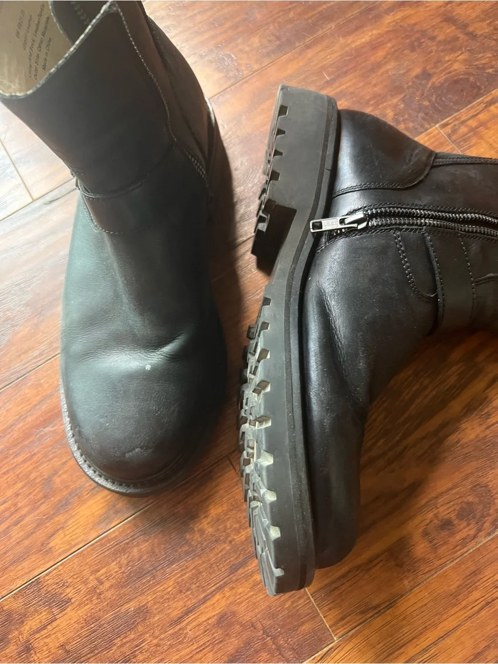 Banana Republic Black Leather Zip Strap Ankle Boots